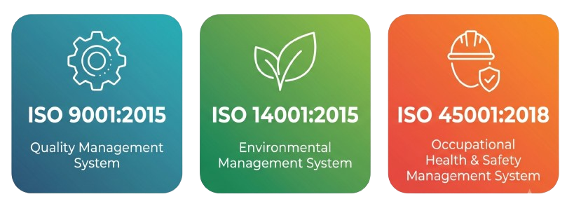 ISO 9001, 14004, 45001 Certifications